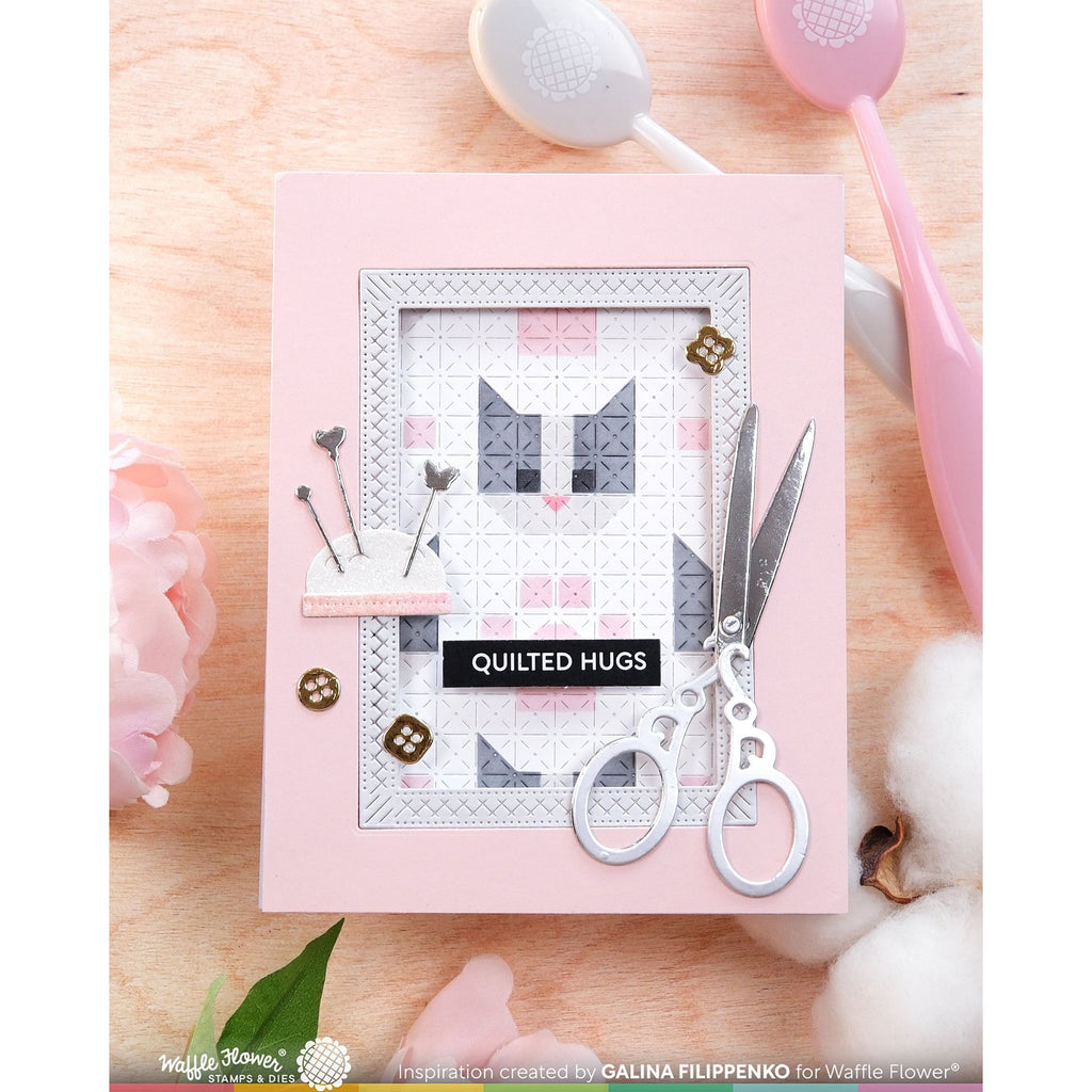 Waffle Flower Tiny Square Die and Stencil Set scissors