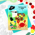 Waffle Flower Treasure Hunt Sentiments Clear Stamps 422081 crab