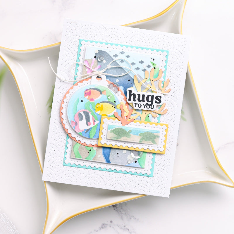 Waffle Flower Truly Deeply Sentiments Clear Stamp and Die Set marine life