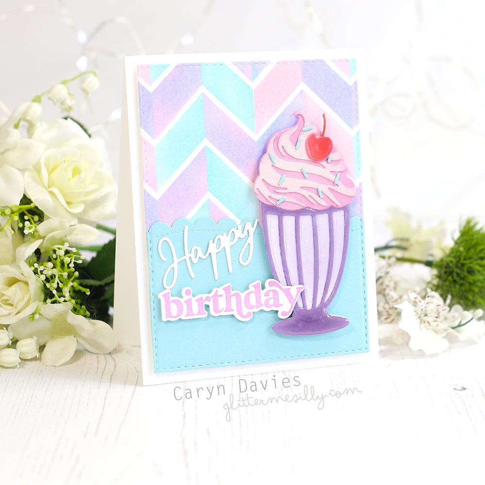 Waffle Flower Two-step Chevron Stencil Trio 421423* happy birthday | color-code:ALT01