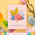 Waffle Flower Two Step Leaves Clear Stamps 420843 celebrate