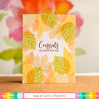 Waffle Flower Two Step Leaves Clear Stamps 420843 congrats