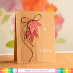 Waffle Flower Two Step Leaves Clear Stamps 420843 hello