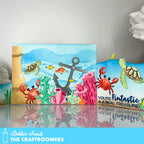 Waffle Flower Under the Sea Stencil and Die Set crab sea turtle treasure card