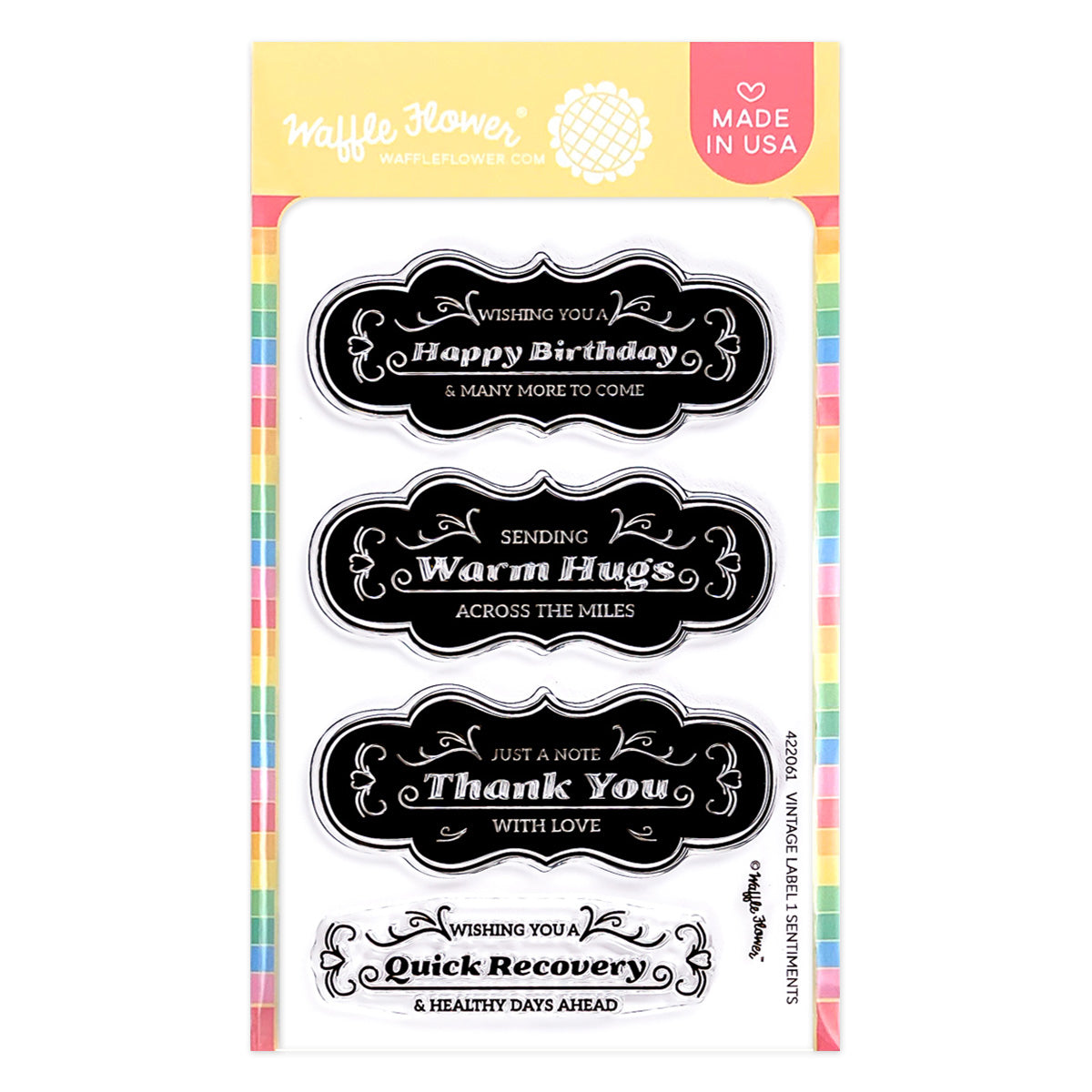 Waffle Flower Vintage Label 1 Clear Stamps 422061