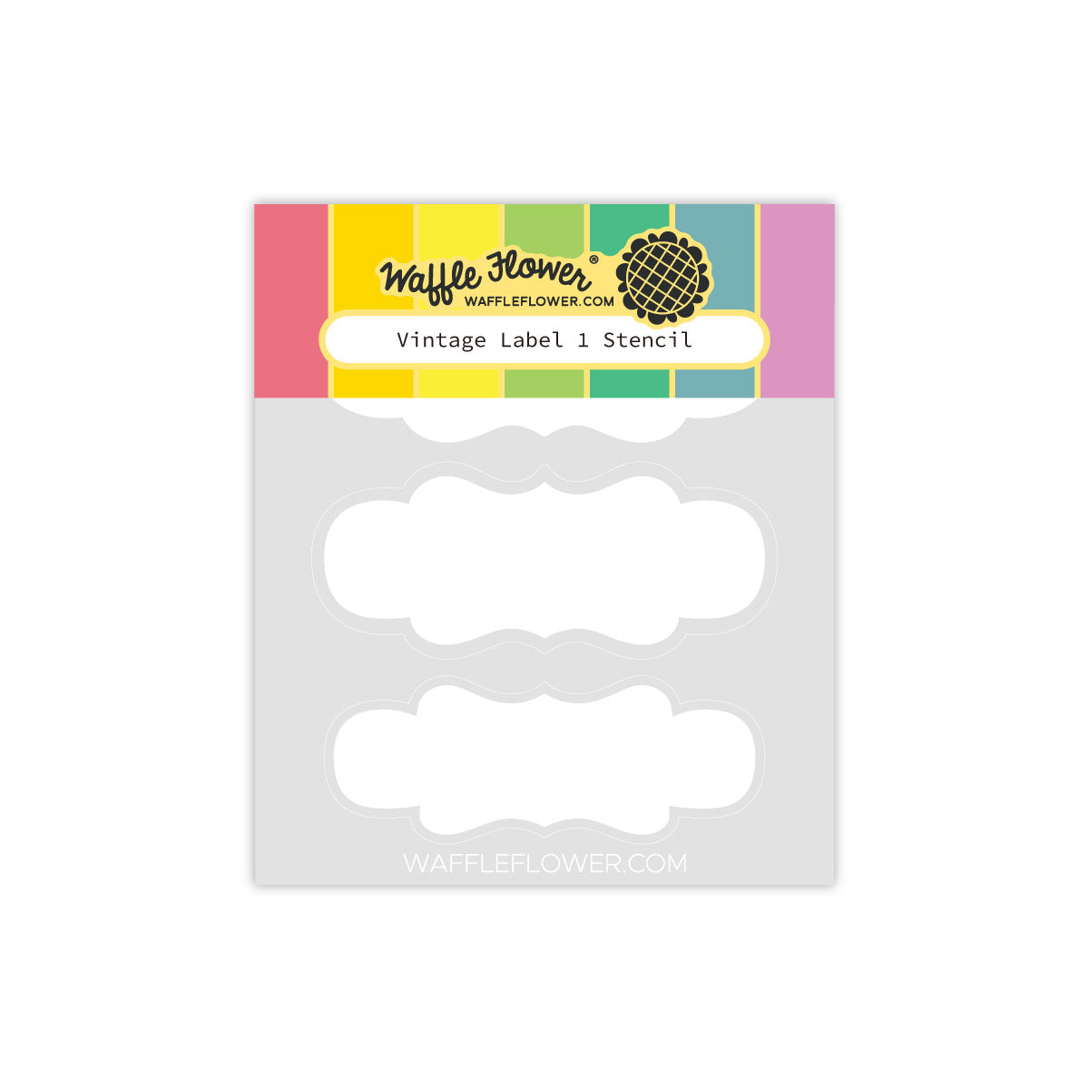 Waffle Flower Vintage Label 1 Stencil 422062