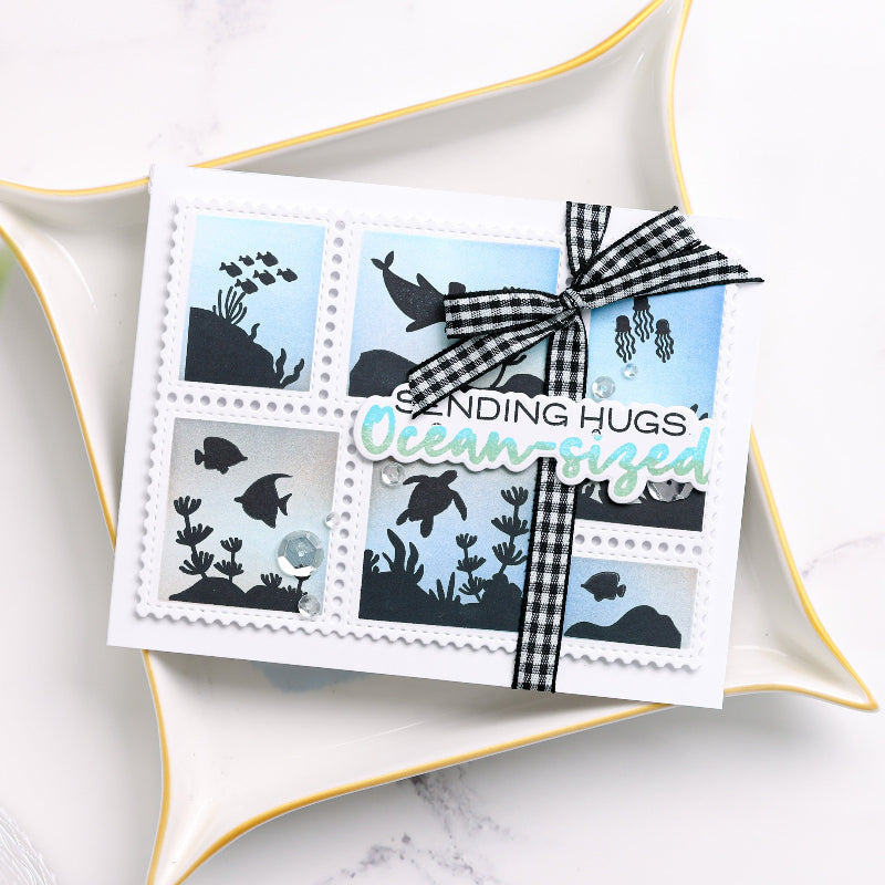 Waffle Flower Waffle Flower Bubbly Sentiments Clear Stamp and Die Set black bow