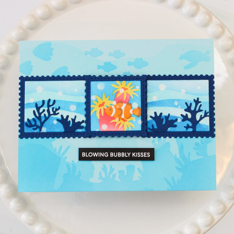 Waffle Flower Waffle Flower Bubbly Sentiments Clear Stamp and Die Set blues