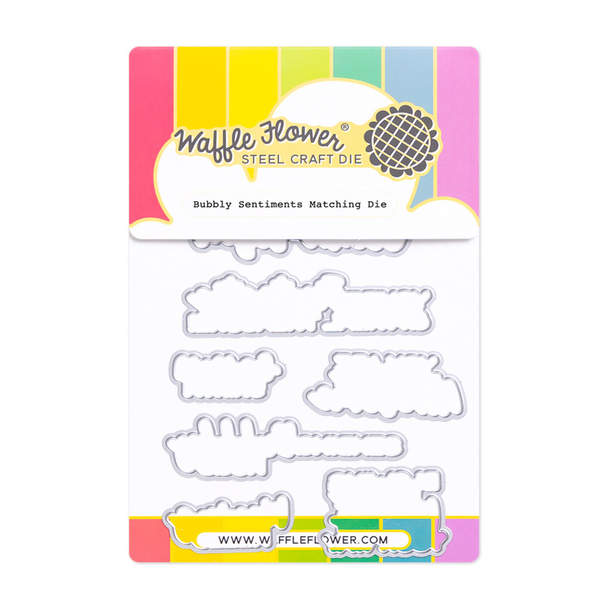 Waffle Flower Waffle Flower Bubbly Sentiments Clear Stamp and Die Set image 2