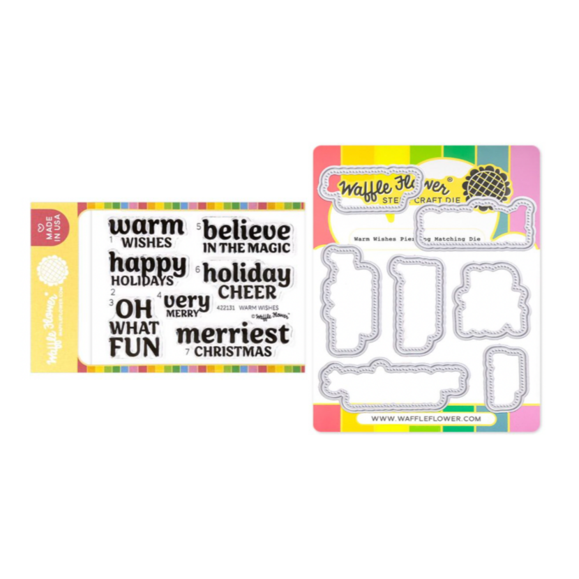 Waffle Flower Warm Wishes Clear Stamp and Die Set