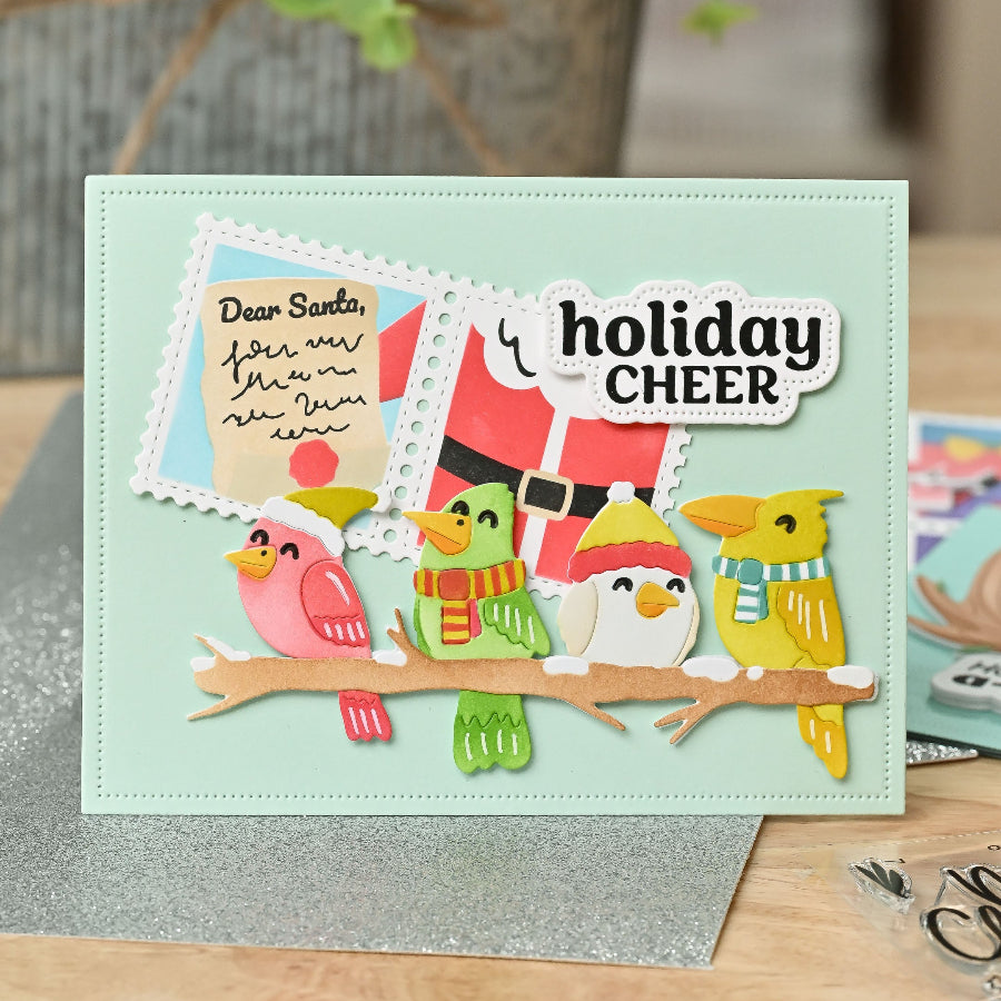 Waffle Flower Warm Wishes Clear Stamp and Die Set santa