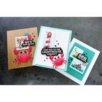 Waffle Flower Wave Texture Die 421709 cute crab love you card | color-code:ALT01