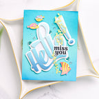 Waffle Flower Waving Hello Word Dies 422467 miss you