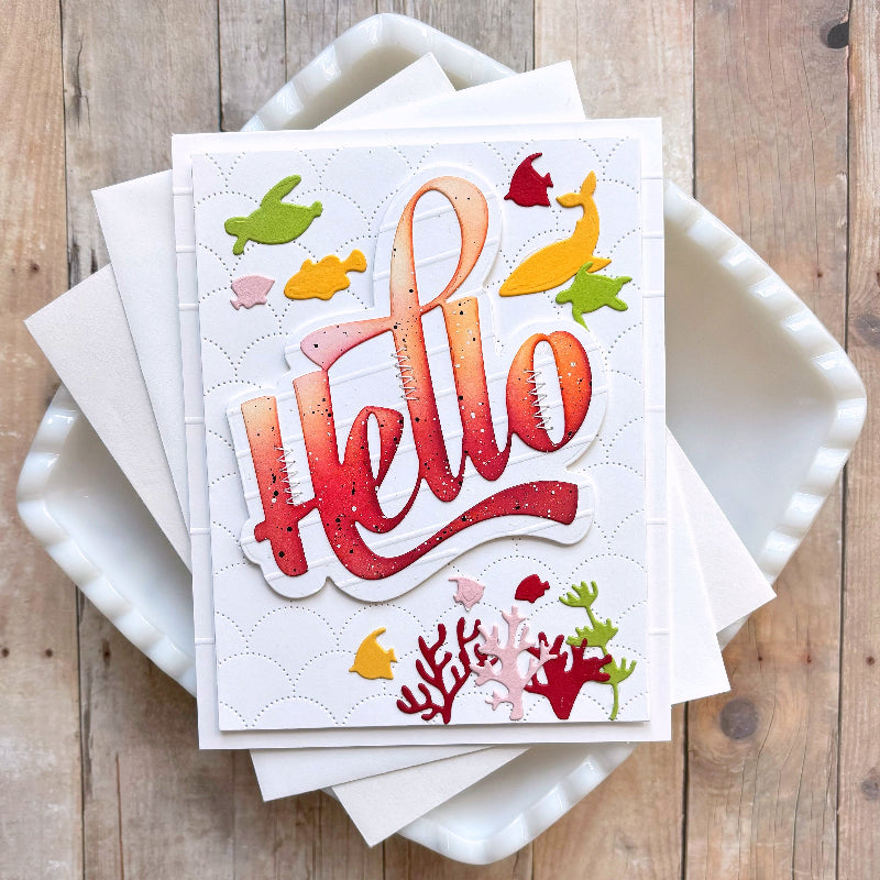 Waffle Flower Waving Hello Word Dies 422467 sea life