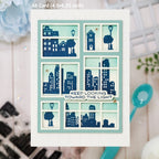Waffle Flower Window Sentiments Clear Stamp and Die Set keep looking card