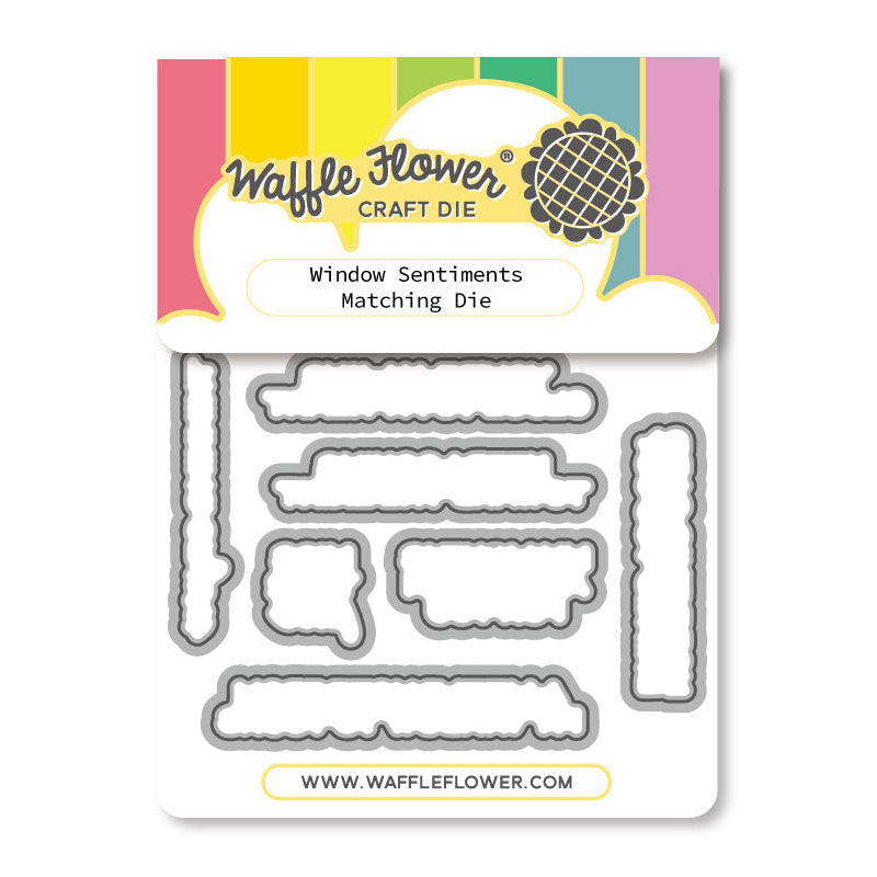 Waffle Flower Window Sentiments Matching Dies 422502