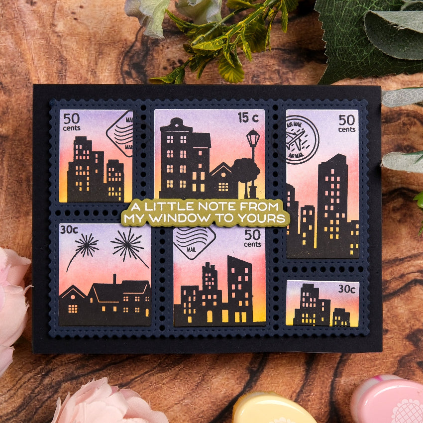 Waffle Flower Window Sentiments Matching Dies 422502 a little note card