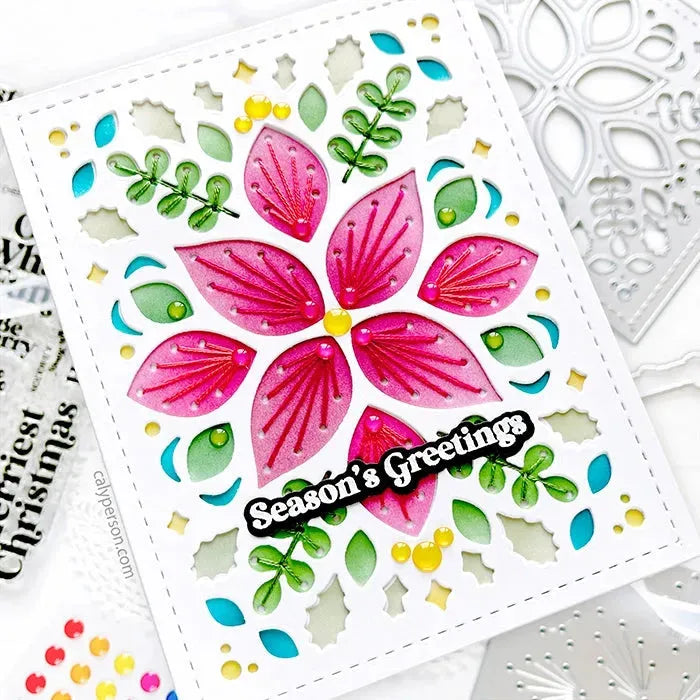 Waffle Flower Winter Floral Stencil, Die, and Stitching Die Set greetings | color-code:ALT01