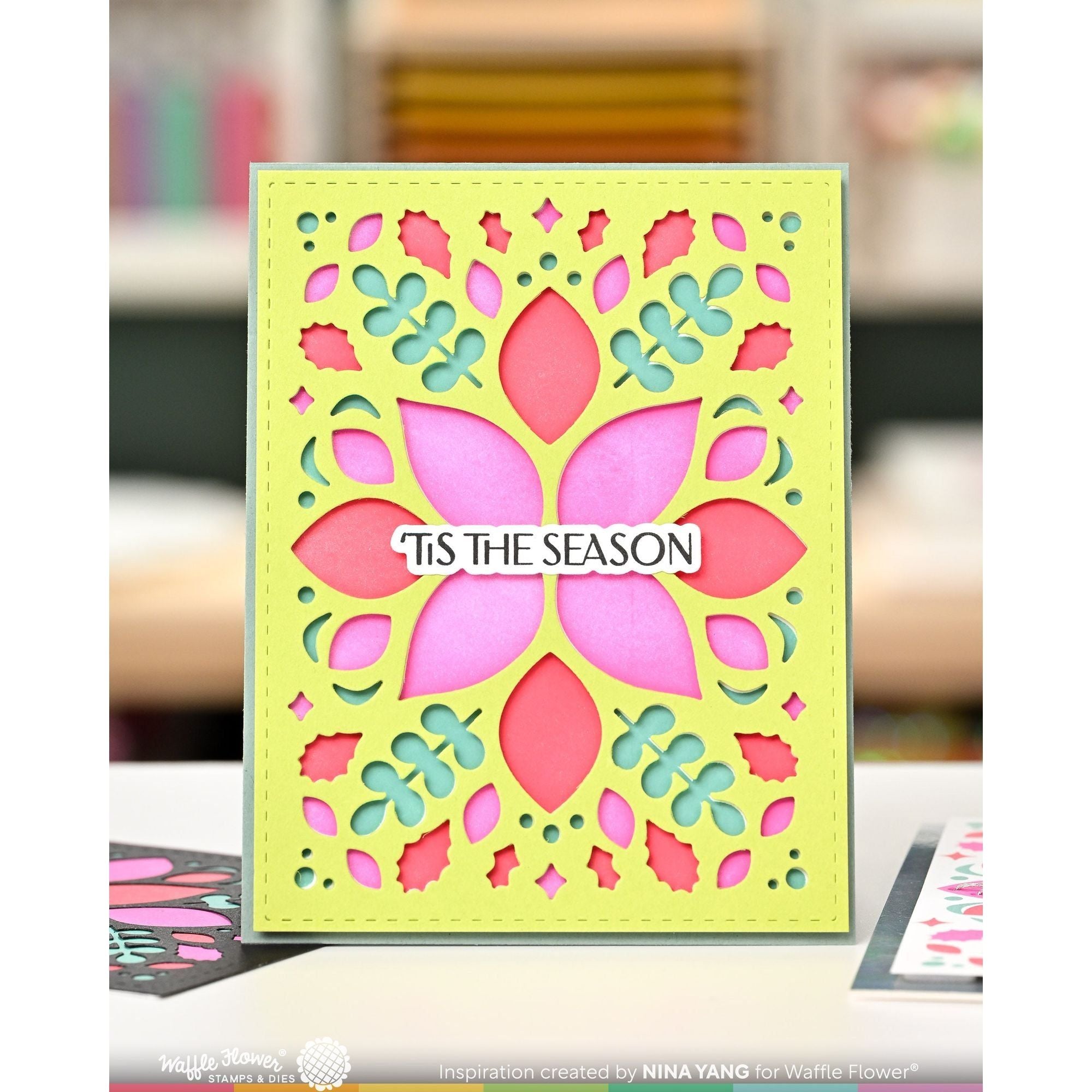 Waffle Flower Winter Floral Stencil, Die, and Stitching Die Set