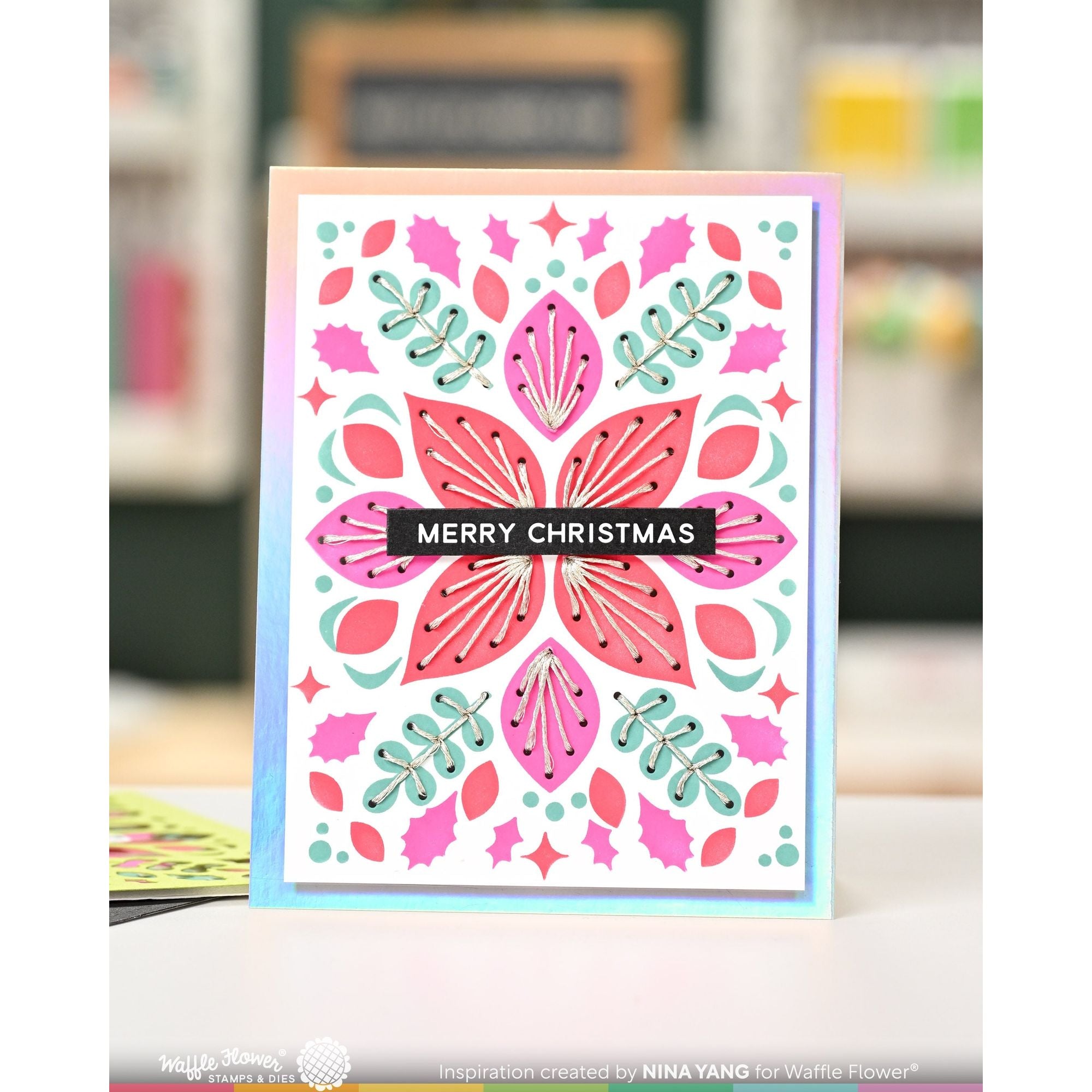 Waffle Flower Winter Floral Stitching Die 421754