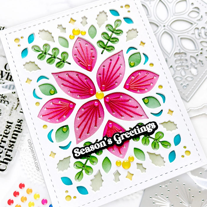 Waffle Flower Winter Floral Stitching Die 421754 stitched | color-code:ALT02