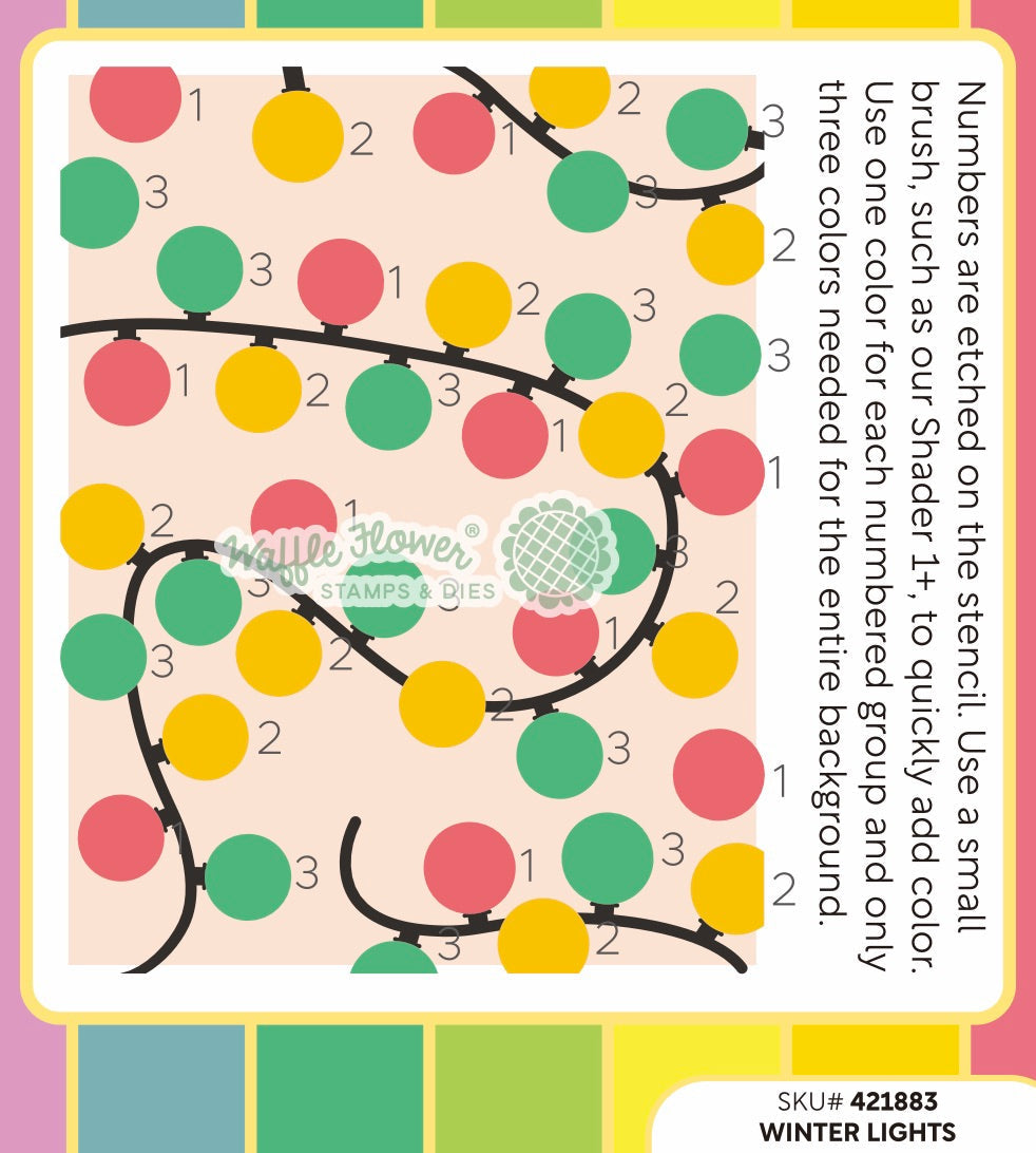 Waffle Flower Winter Lights Stencils 421883 guide