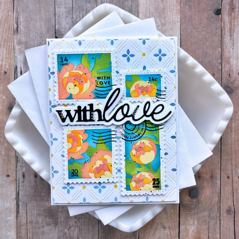 Waffle Flower With Love Word Dies 422043 flowers