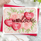 Waffle Flower With Love Word Dies 422043 roses