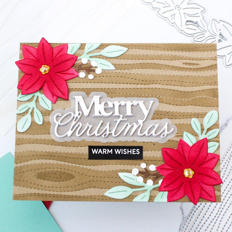 Waffle Flower Woodgrain Stencils 422107 warm wishes