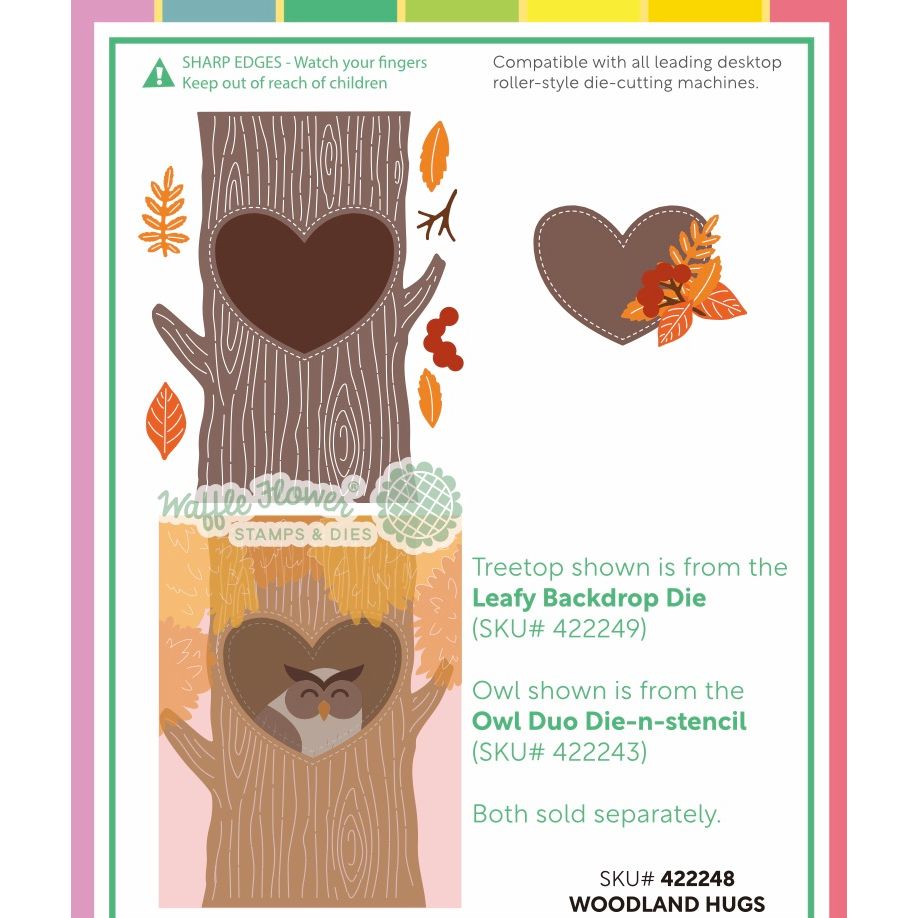 Waffle Flower Woodland Hugs Dies 422248 idea sheet