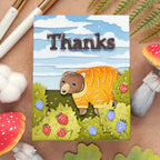 Waffle Flower Woodland Hugs Dies 422248 thanks card