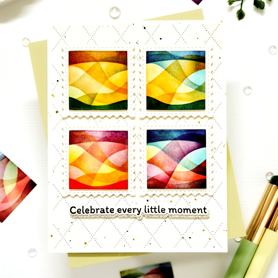 Waffle Flower Your Day Sentiments Clear Stamp and Die Set celebrate card