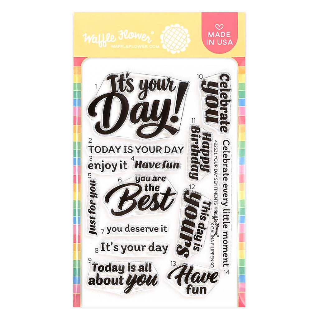 Waffle Flower Your Day Sentiments Clear Stamp and Die Set product image 1