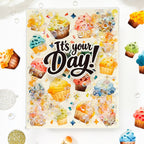 Waffle Flower Your Day Sentiments Matching Dies 422532 cupcake shaker card