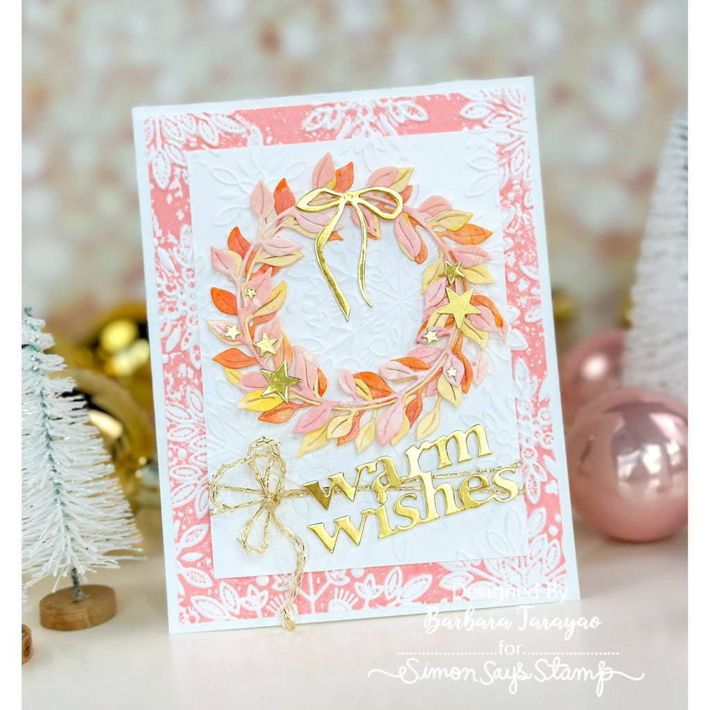 Simon Says Stamp Warm Wishes Medley Script Wafer Dies s1120 DieCember Holiday Card