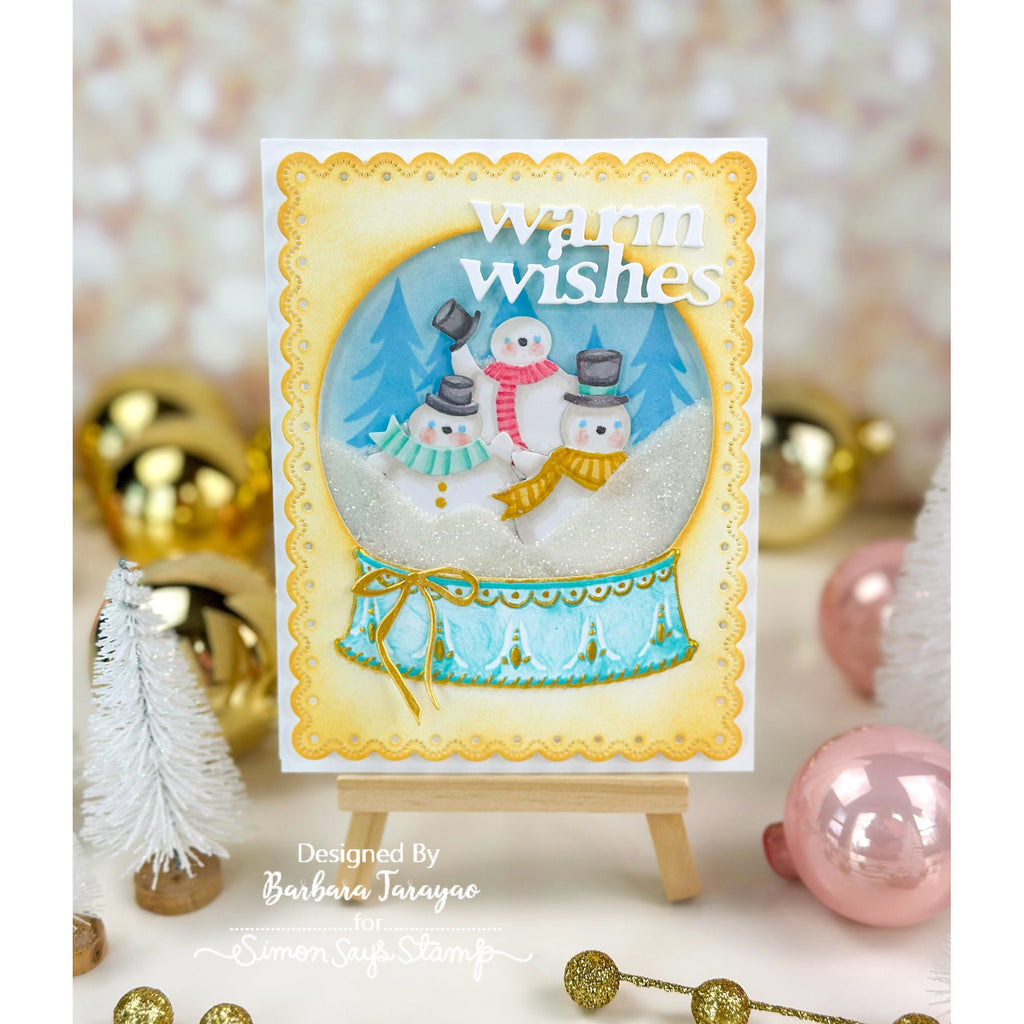 Simon Says Stamp Warm Wishes Medley Script Wafer Dies s1120 DieCember Holiday Card