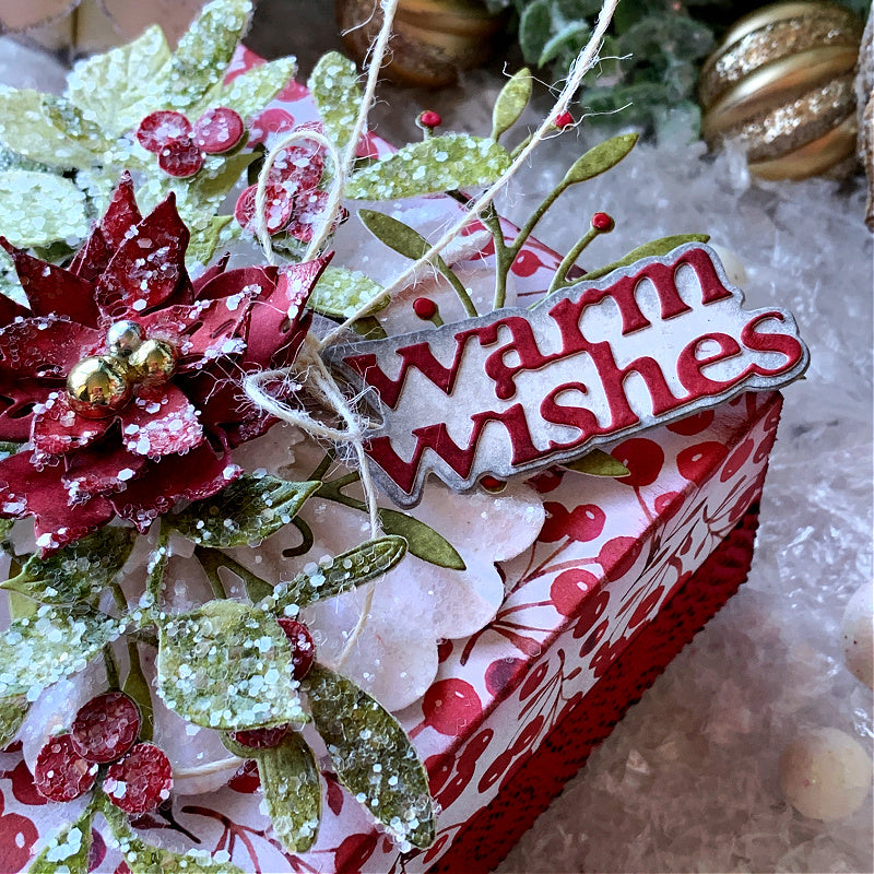 Simon Says Stamp Warm Wishes Medley Script Wafer Dies s1120 DieCember Gift Box