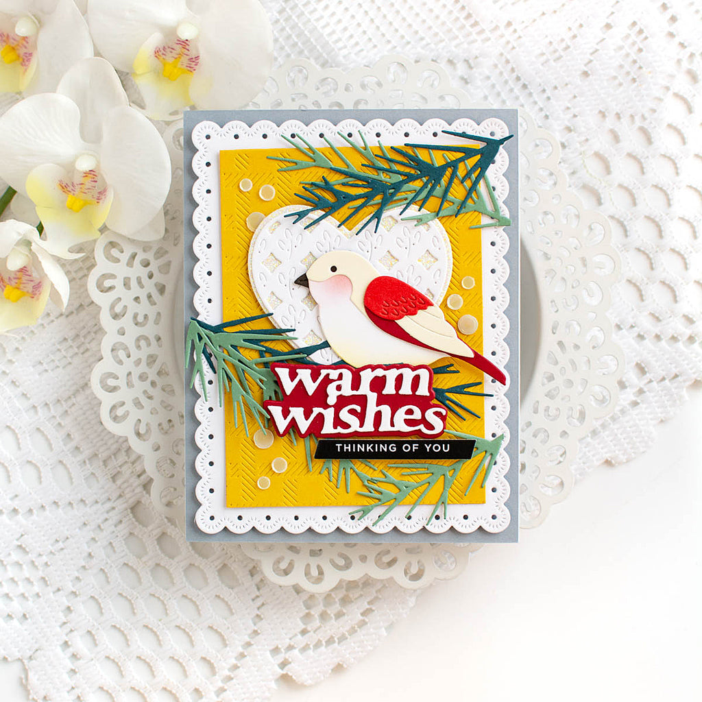 Simon Says Stamp Warm Wishes Medley Script Wafer Dies s1120 DieCember Holiday Card