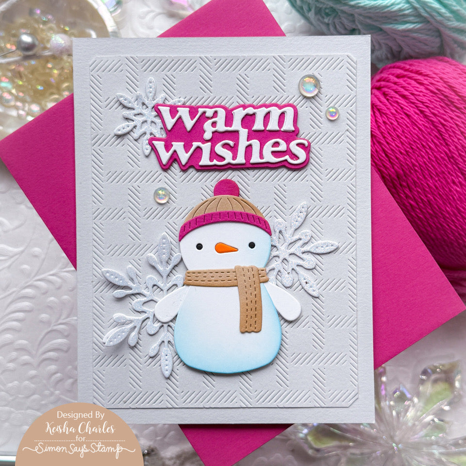 Simon Says Stamp Warm Wishes Medley Script Wafer Dies s1120 DieCember Holiday Card