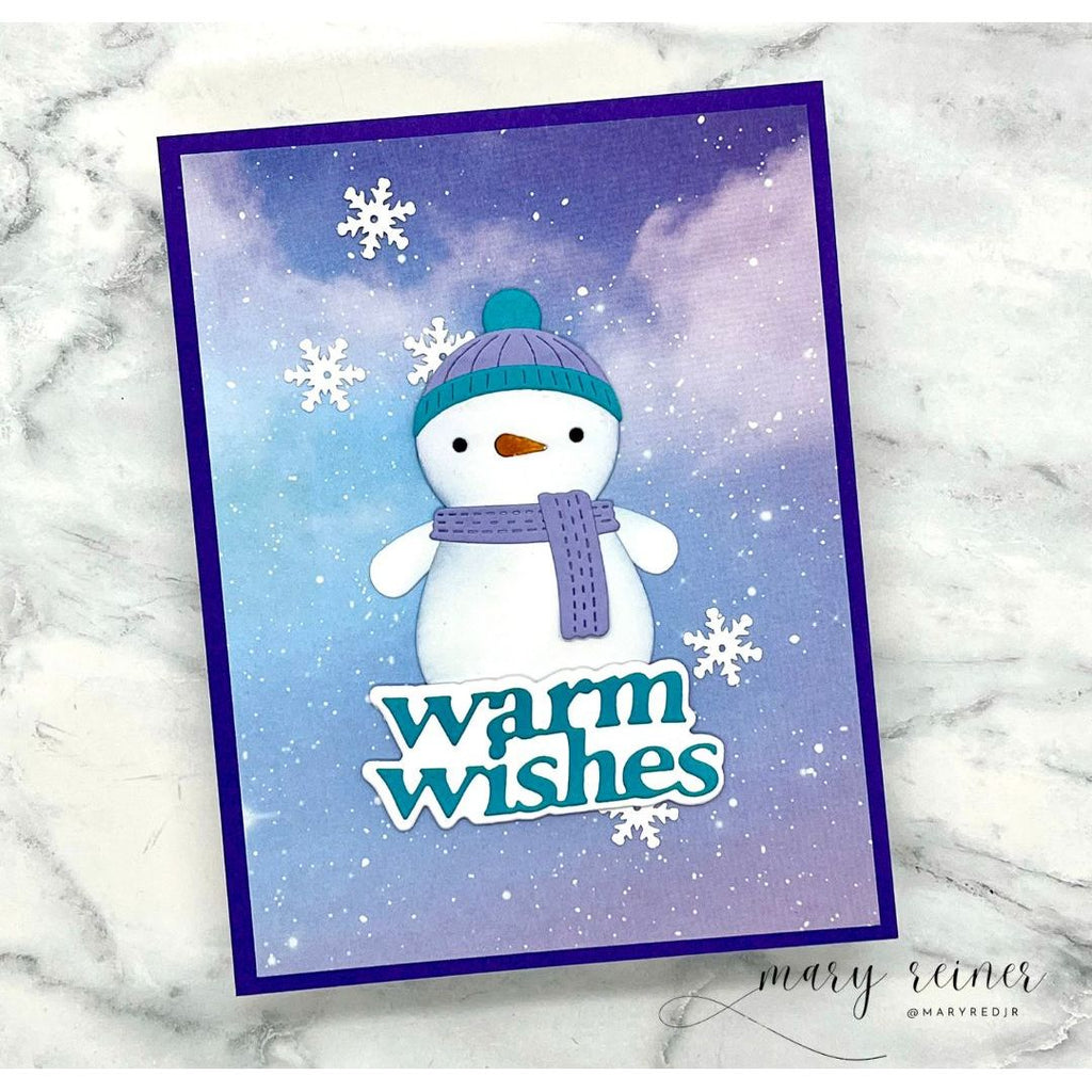 Simon Says Stamp Warm Wishes Medley Script Wafer Dies s1120 DieCember Holiday Card