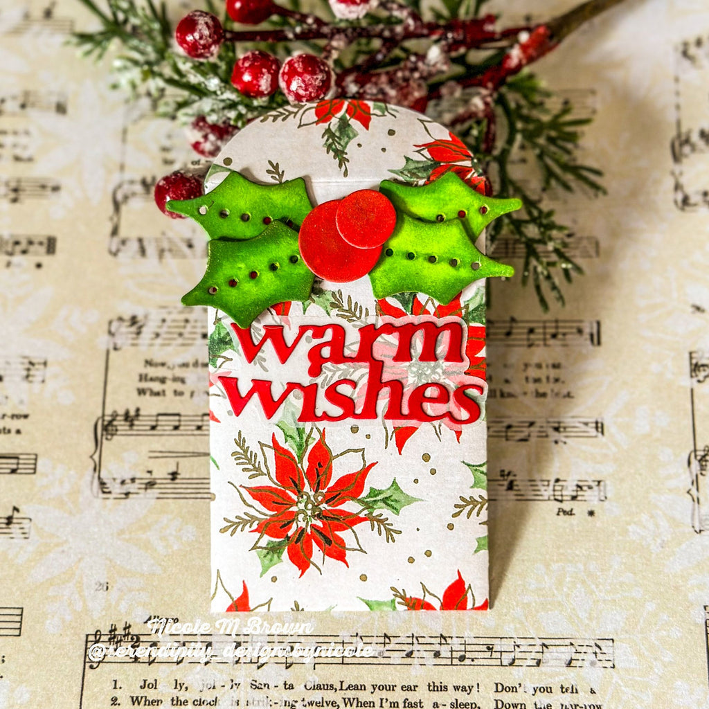 Simon Says Stamp Warm Wishes Medley Script Wafer Dies s1120 DieCember Holiday Tag