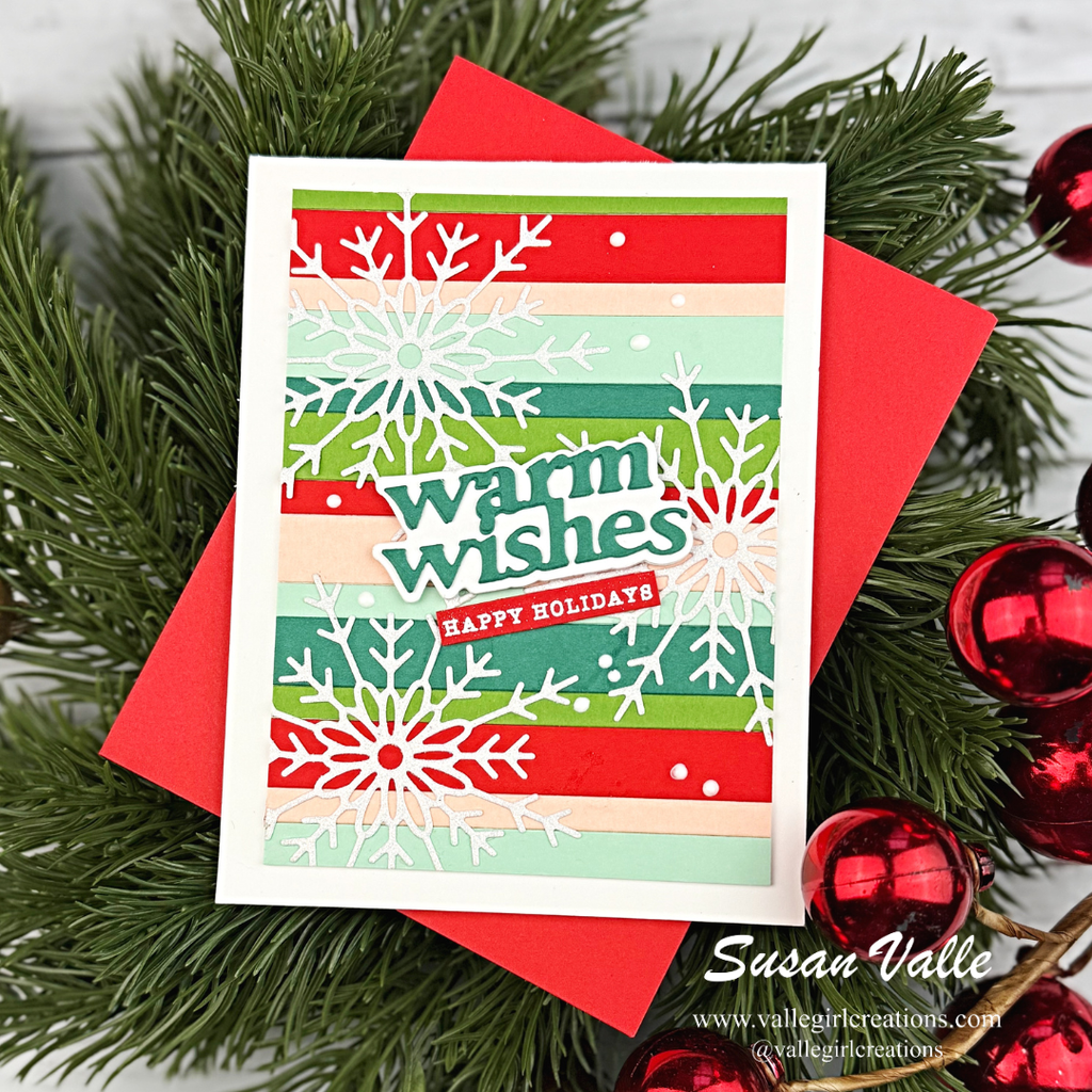 Simon Says Stamp Warm Wishes Medley Script Wafer Dies s1120 DieCember Holiday Card