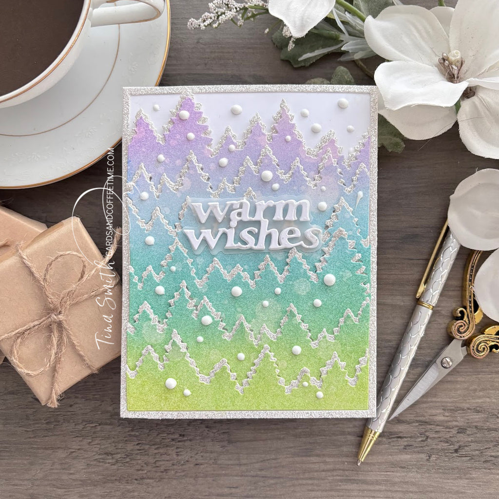 Simon Says Stamp Warm Wishes Medley Script Wafer Dies s1120 DieCember Winter Card