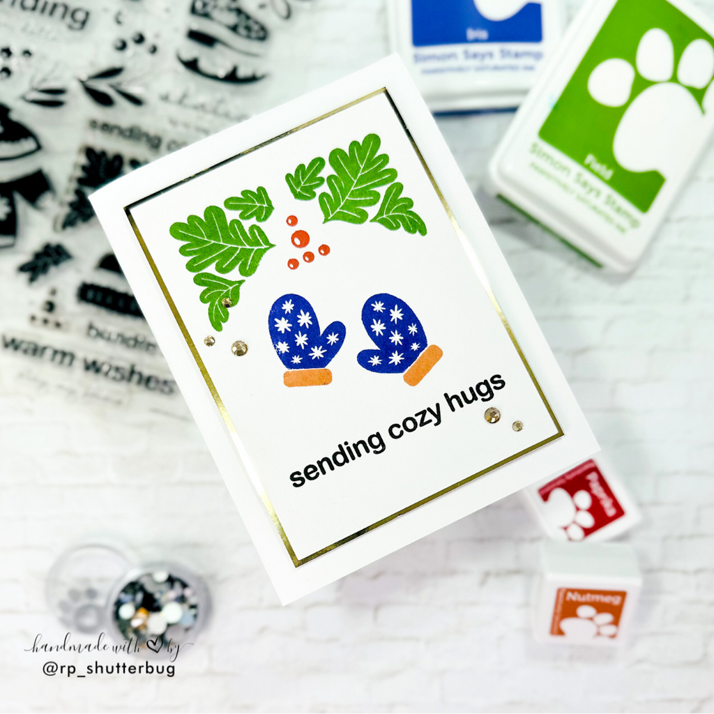 CZ Design Clear Stamps Warmest Wishes cz287c Winter Card