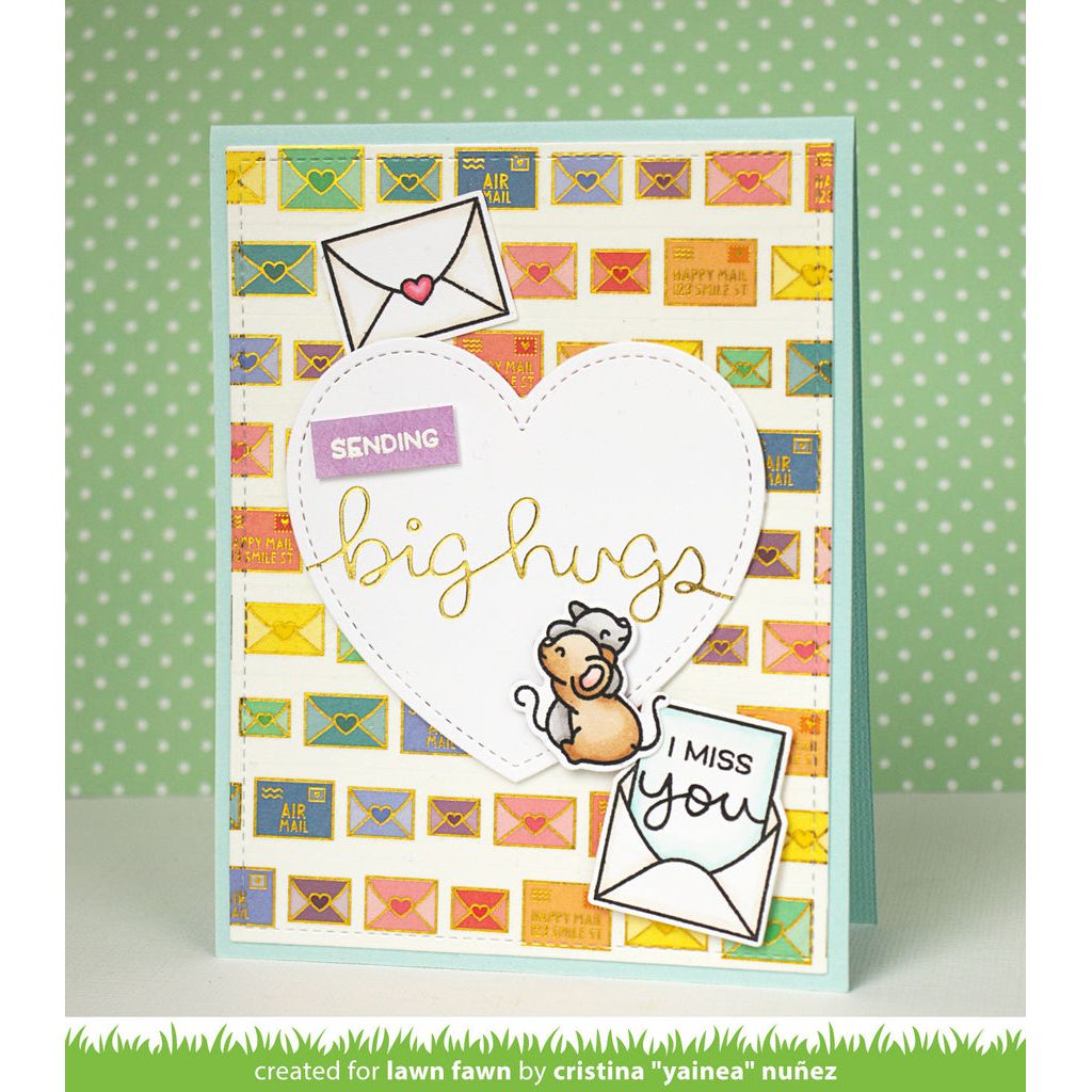 Lawn Fawn Happy Mail Foiled Washi Tape lf3290 big hugs