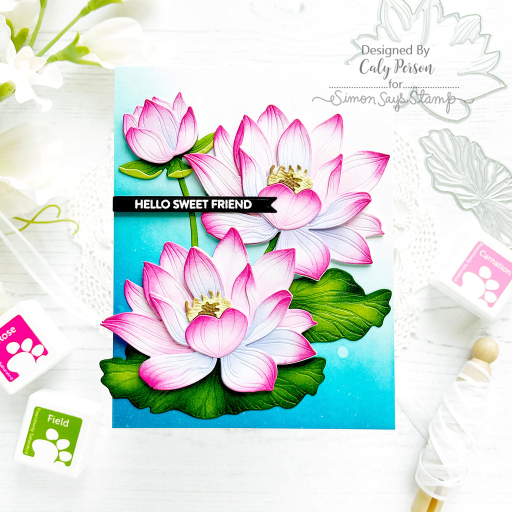 Honey Bee Lovely Layers Water Lily Die Set hbds-llwater Hello Sweet Friend Card | color-code:ALT03