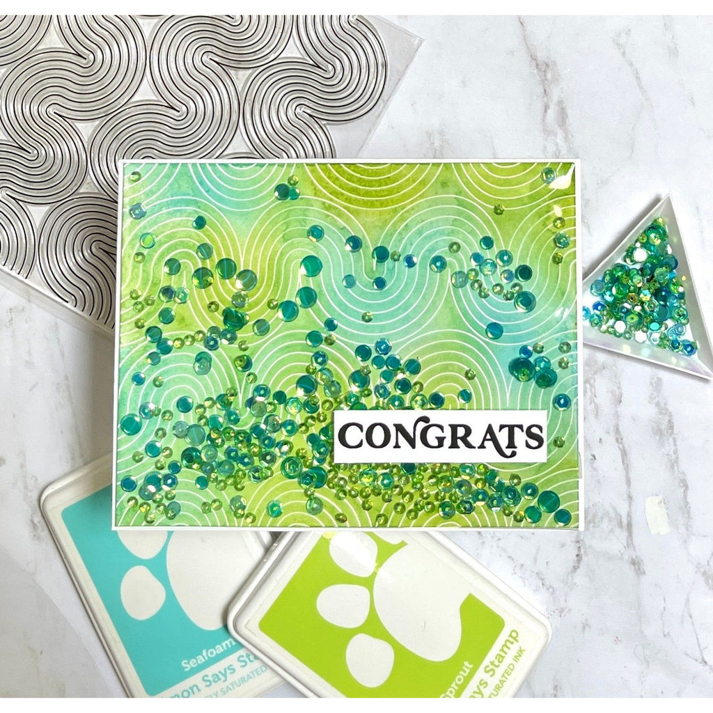 Simon Says Clear Stamp Wavy Background 1214ms You Are My Favorite Congrats Card