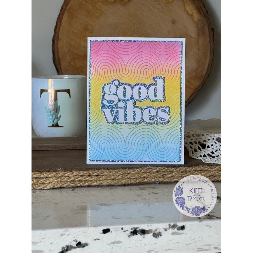 Simon Says Clear Stamp Wavy Background 1214ms You Are My Favorite Good Vibes Card