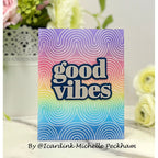 Simon Says Clear Stamp Wavy Background 1214ms You Are My Favorite Good Vibes Card