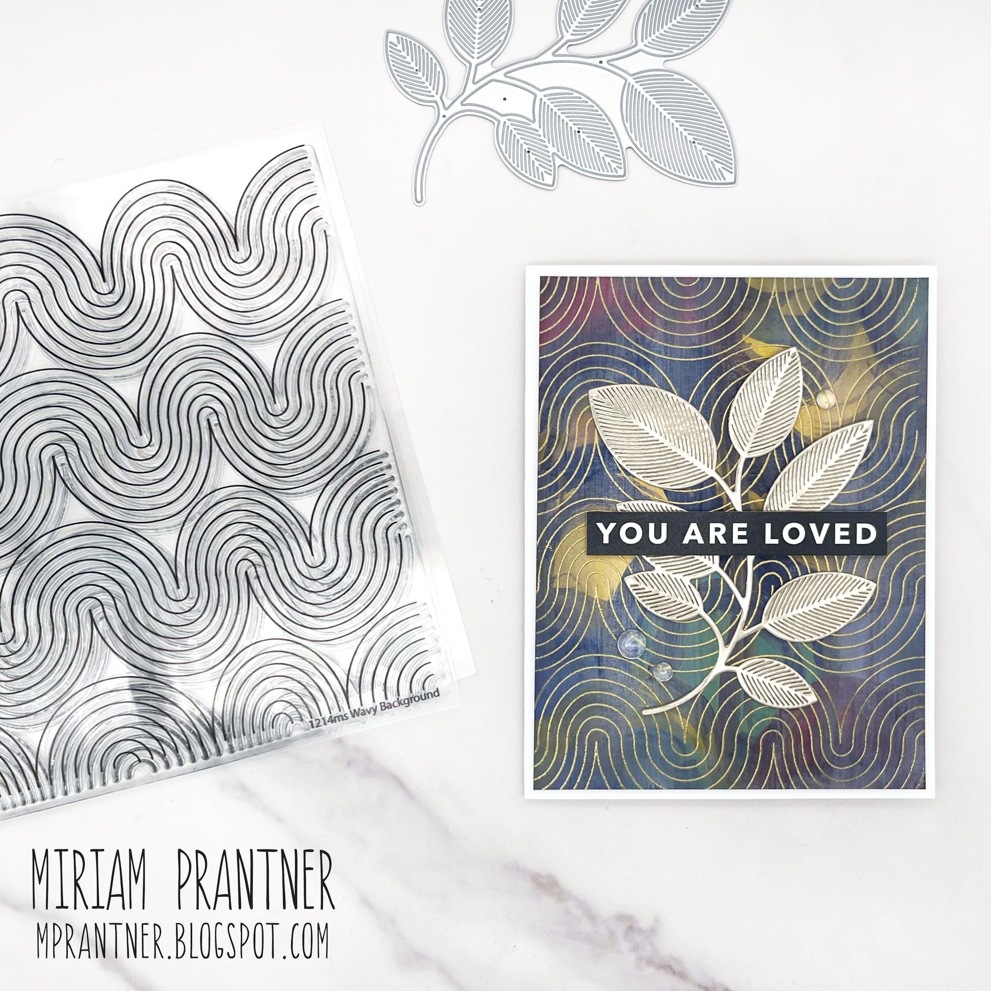 Simon Says Clear Stamp Wavy Background 1214ms You Are My Favorite You Are Loved Card | color-code:ALT08